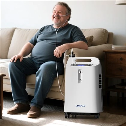 Bärbar 5L medicinsk syrekoncentrator med nebulisator för sjukhus och hemvård