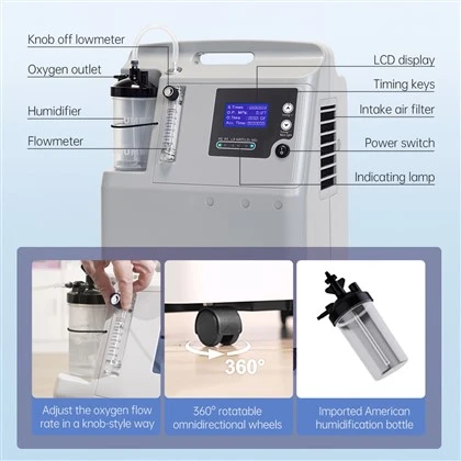 Medicinsk syretillverkare Maskin 5Liter Oxygen Concentrator 6-10 PSI